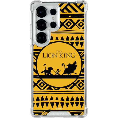 Disney The Lion King Simba Timon and Pumba Tribal Print Galaxy S25 Ultra Clear Case